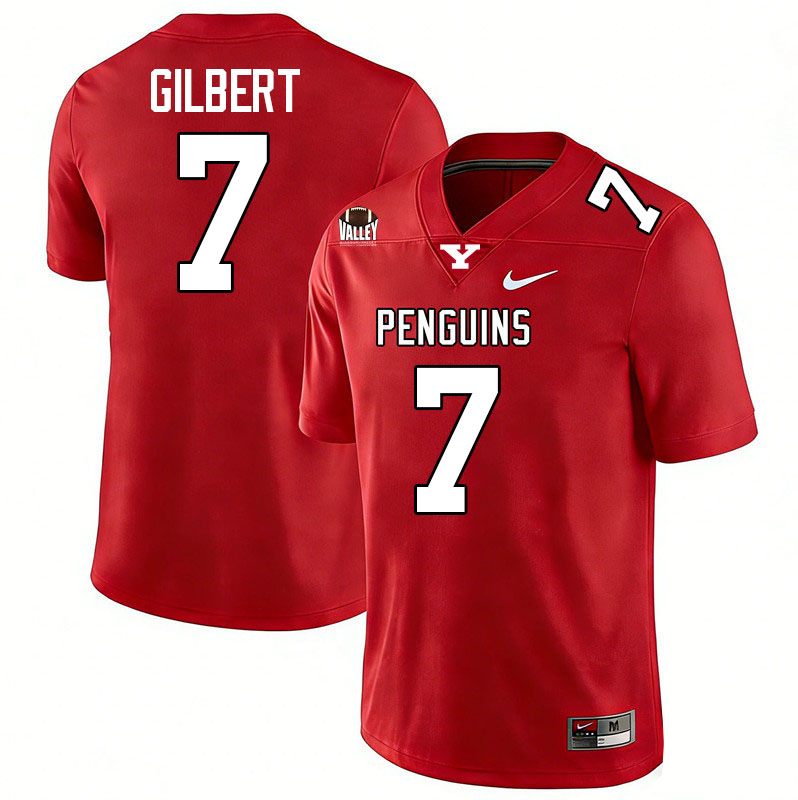 Youngstown State Penguins #7 Jaden Gilbert College Football Jerseys,Uniforms-Red